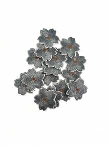 10 piezas de Parches bordados de flor de cerezo pequeños para planchar en aplicaciones de decoración en faldas, bolsas, reparación de agujeros, decoración para chaquetas, mochilas, camisetas