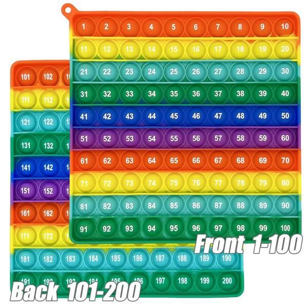 Juegos de matemáticas números 1-200, juguete de autocontrol educativo, juguetes de aprendizaje y enseñanza de matemáticas, actividad de práctica, manipulables, tablero de burbujas de empuje rápido, juegos de regalo para niños, aula, cumpleaños, Pascua, Halloween, Navidad