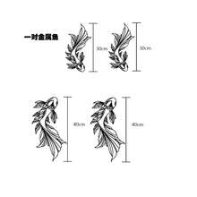 2pcs Koi Fish Metal Wall Art, Simple Line Design Wall Decor For School, Home, Indoor Space Feng Shui, Living Room Metal Wall Art Room Decor Bedroom Decor Home Decor School Decor School Surprise Dormitory Decor Back To School School Supplies - Black - View 11