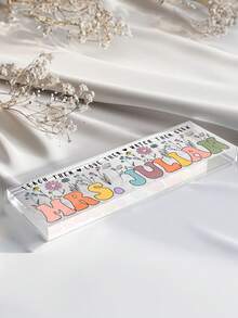 1pc Customized Teacher Desk Name Plate, Teacher Gifts, Teacher Sign, Teacher Appreciation Gifts, Teacher Name Sign, Back To School, Teacher Sign For Desk,Graphic Print,Christmas Gift Supplies - Multicolor - View 5