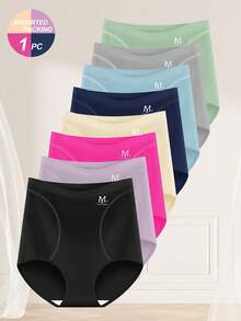 MEIYATING 1条装高腰无缝内裤，颜色随机，舒适贴合，收腹，提拉设计，透气轻薄夏季