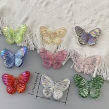 30/50 Peças Encantos Mistos de Borboleta Acrílica, Pendentes de Estilo Barroco Iridescente para Joias DIY, Artesanato, Chaveiros, Decorações de Capas de Telefone e Acessórios para Cabelo - Borboletas Vibrantes, Encantos de Joias DIY|Encantos de Borboletas Vibrantes
