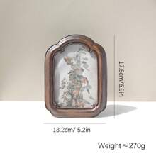 SUSUZUKU 1pc Vintage Retro Resin Picture Frame, American/European Countryside Style, Dark Wood Color Background Home Decor Photo Frame