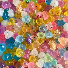 10/20/50pcs Luminous Resin Miniature Animals, Glow In The Dark Duck, Dolphin, Frog, Rabbit, Turtle Figurines, Stake Mount, No Electricity Needed, With For Garden, Party, Micro Landscape, Aquarium, Dollhouse Decor