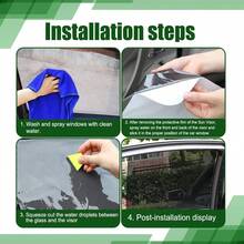 2 包汽车侧窗遮阳板，防紫外线汽车隐私保护膜，可重复使用的静电塑料包装贴纸 - 使用静电粘合膜保持汽车凉爽和私密，适用于大多数车窗