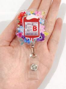 4 pièces/1 pièce Porte-carte d'identité de badge d'infirmière/médecin extensible, transparent, facile à enclencher, en acrylique plat 2D. Étui pour carte d'étudiant, porte-clés unisexe, accessoire de sac voiture