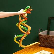 1 pieza de 70 cm, serpiente pitón manchada, juguete de peluche, serpiente de dibujos animados, muñeca, divertida y aterradora para Halloween, muñeca pitón para niños, serpiente falsa, serpiente de bolsillo, decoraciones para fiestas, colores enviados al azar