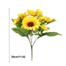 1/2/3 Bündelpackung mit 13 leuchtenden Sonnenblumen, Sonnenblumen, ländlicher Hochzeitsstil Heim-Dekoration, Dekorations-Requisiten, Seidenblumen, kreative kleine Geschenke, Feiertags-Dekoration, Muttertags-, Geburtstags-Geschenke