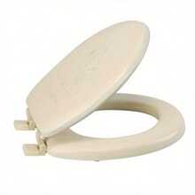 Extra Soft Vinyl Standard Round Toilet Seat In Beige Bathroom Decor - Beige - View 1