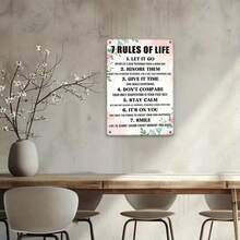 1PC 7 Rules Of Life Wall Art, Motivational Quote Poster, Let It Go, Stay Calm And Smile, Perfect For Office, Gym Or Study Room Decor, 8x12 Inches / 20x30 Cm, Ideal For Personal Growth, Inspirational And Uplifting Design - 8x12 inch/20x30cm-1 cái - Xem 5