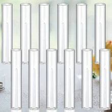 12pcs Hurricane Candle Holders - 5cm Wide X 25cm High Clear Glass Hurricane Candle Holders, Tall Candle Glass Holders, Open Top Candle Covers, Suitable For Wedding Party Christmas Home Decor