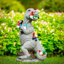 Garden Gnomes Statues Yard Decorations Outdoor Garden Decor, 14" Dinosaur Gnomes Garden Statues, Patio, Lawn Ornament, Gardening Gifts For Women For Housewarming
