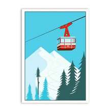 1 pezzo Poster e stampe artistiche da parete per sport invernali, pittura su tela del viaggio in montagna invernale con sci, decorazione per la casa, con opzione cornice