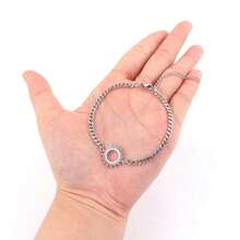 1pc New Fashion Golden/Silvery Hollow Sun Stainless Steel Chain Bracelets For Men - Sun - View 6