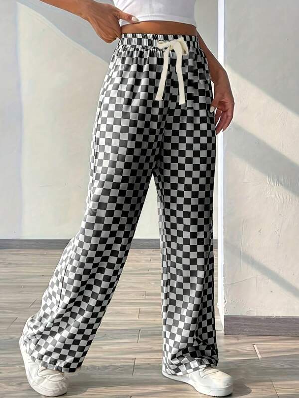 Women's Loose Fit Ice Silk Casual Pants, Lightweight, Airy, Straight Leg, For Home And Loungewear, Summer