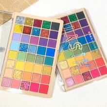 40色活力眼影盘，哑光和闪光效果，珊瑚彩虹色，色素丰富，打造惊艳眼妆，舞台妆，节日礼物， - 炫彩繽紛四十色 - 查看 10