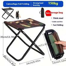 1pc Portable Folding Chair Outdoor Fishing Stool Camping Chair Compact Seat Mini Stool For Picnic, Hiking, Subway, Traveling, Random Color - Multicolor - View 3