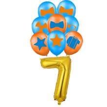 1 Set de Gafas con Tema de Maestro, Pajarita, Estrella, Decoración de Globos de Látex con Estampado de Números Azul & Dorado, Adecuado para Fiesta de Cumpleaños en Casa, Regalo para Hijo/Hija, Accesorio de Fondo Fotográfico - Multicolor - Ver 10