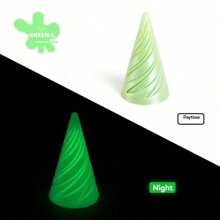 1/2/4 piezas Juguetes de descompresión en espiral impresos en 3D, Cono imposible, Juguetes de transferencia piramidal, Decoración de escritorio de ilusión de línea de vórtice mini, Regalos, Aliviar la ansiedad, Versión que brilla en la oscuridad requiere carga con luz solar, Color arcoíris y brillo aleatorio
