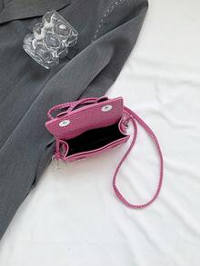 Women's Mini Fashionable Chain Strap Shoulder Bag For Daily Use - Hot Pink - View 6