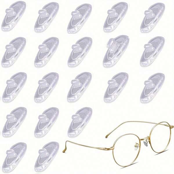 10/20 piezas Almohadillas nasales de silicona para gafas, almohadillas nasales para gafas de sol, almohadillas nasales para lentes, piedra pómez para pies, almohadillas nasales para lentes, almohadillas para lentes, puente nasal