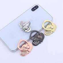 360° Rotating Shiny Flower Ring Phone Holder - Universal Shiny Metal Phone Ring Stand Grip, Cute Portable Phone Accessory For All Smartphones - Multicolor - View 10