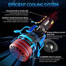 2pcs 9005/HB3 9006/HB4 H4 H1 H7 H11 9007 100000LM LED Headlight Bulbs - Super Bright High & Low Beam, 200W 6000K White Light, Aluminum Body With Fast Cooling - Red - View 5