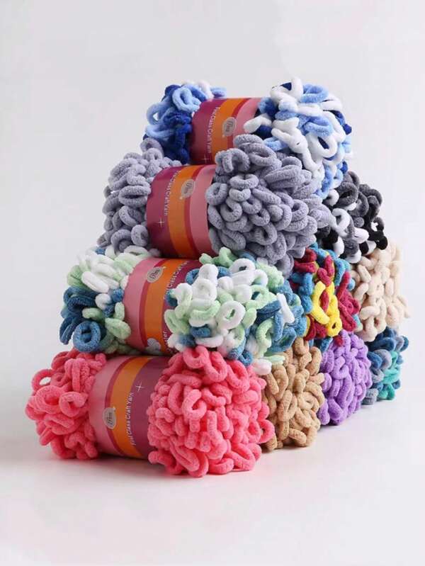 1/4 قطعة خيط 8م ناعم بشكل دائري، خيط سميك للصنع اليدوي للدمى والحقائب والسترات والبطانيات، 100 جرام للقطعة الواحدة