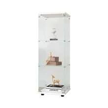Vetrina espositiva in vetro da 46x36x125cm, vetrina espositiva a 3 ripiani, moderna vetrina espositiva in vetro da appoggio per libri da collezione e vino