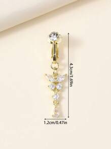1Pc Fake Belly Ring Butterfly Not Real Piercing Clip On The Navel For Woman Gift