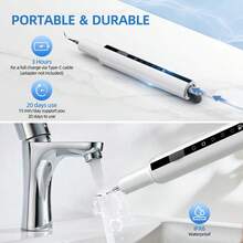 YTWO 1pc Ultrasonic Teeth Cleaner, Teeth Whitening, Electric Dental Scaler, Removes Tartar, Oral Cleaning, Recommended By Dental Experts, IPX6 Waterproof, Easily Removes Tartar, Plaque, Stains From Smoking/Coffee/Tooth Gaps, 5 Cleaning Modes (Gentle, Standard, Medium, Strong, Extra-Strong), Smart Power Distribution, Overcharge Protection, Cleans Teeth Gently, 3-Hour Full Charge, 90-Day Standby, 500mAh Large Battery - Multicolor - View 6