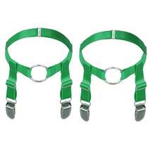 2 件/1 对腿部吊袜带性感女式大腿吊袜带夹 2 件腿环吊袜带五角星束身全笼可调节尺寸朋克哥特式大腿长袜吊袜带俱乐部派对舞蹈节狂欢腰带