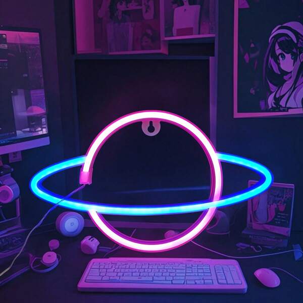 1pc LED Galaxy Neon Light, Decorative Lighting For Bar, Birthday, Wedding, Parties, Kids Room, Battery Or USB Powered, Romantic Fairy Light For Home