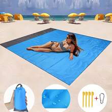 Couverture de plage surdimensionnée et étanche, tapis de plage pliable et imperméable avec poche, portable et léger pour pique-nique, plage de sable, pique-nique en extérieur. Couverture de plage étanche et résistante au sable, idéale pour les pique-niques, les voyages, le camping et la randonnée. Profitez de la plage sans le désordre, couverture de pique-nique