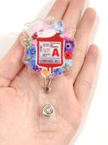 4 pièces/1 pièce Porte-carte d'identité de badge d'infirmière/médecin extensible, transparent, facile à enclencher, en acrylique plat 2D. Étui pour carte d'étudiant, porte-clés unisexe, accessoire de sac voiture