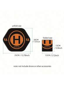 13.78 Inch Double-Sided Folding Drone Landing Pad, Hexagonal Shape, Imitation Leather Material, Compatible With DJI NEO, Avata 2, Mini 4 Pro, Mini 3 Pro - Batteries Not Included