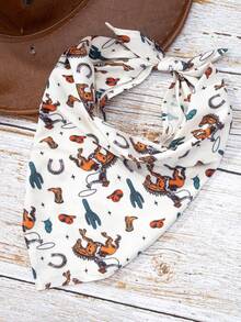 1件西部佩斯利花纹靴子公牛狂野西部帽子印花发带，女士头带发饰，送给母亲、妻子、朋友的礼物，生日母亲节礼物，波西米亚风头巾发带吸汗带，学校用品，大学用品，秋冬季度假装扮发带，女士优雅围巾，女士头巾柔软头巾 - 棕色 - 查看 8