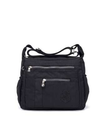 女士休闲背包，尼龙可调节肩带，拉链开合，轻便日常包