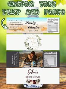 10/20/30 Stücke individuelle personalisierte Flaschenetiketten für Partys, verschiedene Designs verfügbar, 21x5cm, individualisierbare Namentextsticker, geeignet für Geburtstag, Taufe, Hochzeit, dekorative Wasserflaschenetiketten
