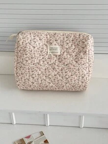 Custom Embroidered Quilted Makeup Bag With Pink Bow & Rose Design – Personalized Bridal Shower, Mother's Day & Valentines Gift, Large Capacity Travel Organizer For Sanitary Napkins, Cosmetics, School Essentials, Summer Beach Vacation Accessories Christmas And Halloween Gifts - Multicolor - View 10