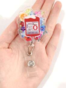 4 pièces/1 pièce Porte-carte d'identité de badge d'infirmière/médecin extensible, transparent, facile à enclencher, en acrylique plat 2D. Étui pour carte d'étudiant, porte-clés unisexe, accessoire de sac voiture