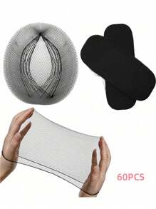 Hair Net Black 24 Inches, Hair Nets Elasticity Invisible Elastic Mesh For Food Service, Ballet Bun, Sleeping, Women And Wig
