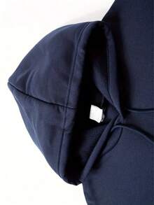 Conjunto de sudadera con capucha para hombre Boston Est 1997, chándal deportivo de poliéster con bolsillos, sudadera con capucha informal de punto holgado de otoño/invierno con estampado y pantalones de chándal, conjunto de salón de punto holgado de manga larga - Azul Marino - Ver 4