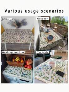 1件乡村风格鸟叶提花长方形桌布,适用于咖啡桌、床头柜、餐桌,适合宴会、派对、农舍、家居装饰,也适用于客厅、阳台、花园、餐厅、露营、野餐、户外活动,四季皆宜,尤其适合春夏装饰。 - 彩色 - 查看 10