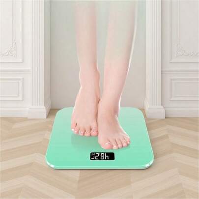 XINYI 全新高清数字体重秤，精准电子秤，显示室内温度，高清液晶显示屏，26厘米超宽秤台，最大称重396磅，公斤磅单位可切换，适用于家庭、医院、健身房等场所日常称重。时尚外观浴室秤和体重秤