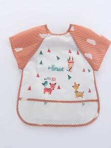 1 件卡通防水短袖围兜，柔软喂奶围兜，圣诞节、万圣节、感恩节、新年、情人节、复活节的绝佳礼物