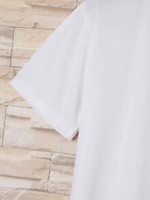 Couples, Gifts, Men's Tops, Women's Tops Fashion Letter Pattern Men's T-Shirt Pure Cotton Skin Comfortable , Suitable For Sports Out At Home Suitable For Lovers Loved Ones - 白色 - 查看 4