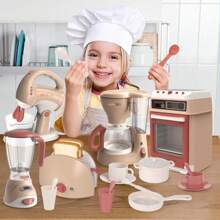 Blender, koffiezetapparaat, mixer en broodrooster, speelkeukenset, speelgoedkeukenset voor kinderen, speelkeukenaccessoiresset
