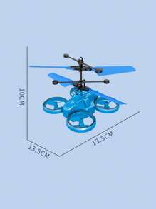 1 pieza Dron volador con sensor de infrarrojos y control remoto, material resistente a los choques, sensor de gestos, luz LED, juguete de avión de control remoto, regalo para niños y niñas (con o sin control remoto, posibles pequeñas variaciones de tamaño debido a la medición manual, accesorios de color aleatorio)