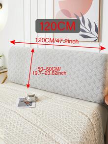 1pc Jacquard Bed Headboard Cover Solid Color Elasticity Bedhead Protective Cover All-Inclusive Soft Cozy Bedhead Cover